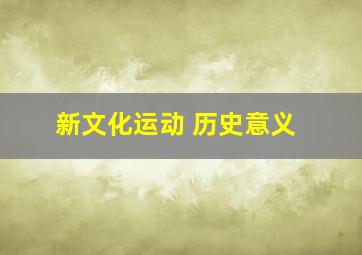 新文化运动 历史意义